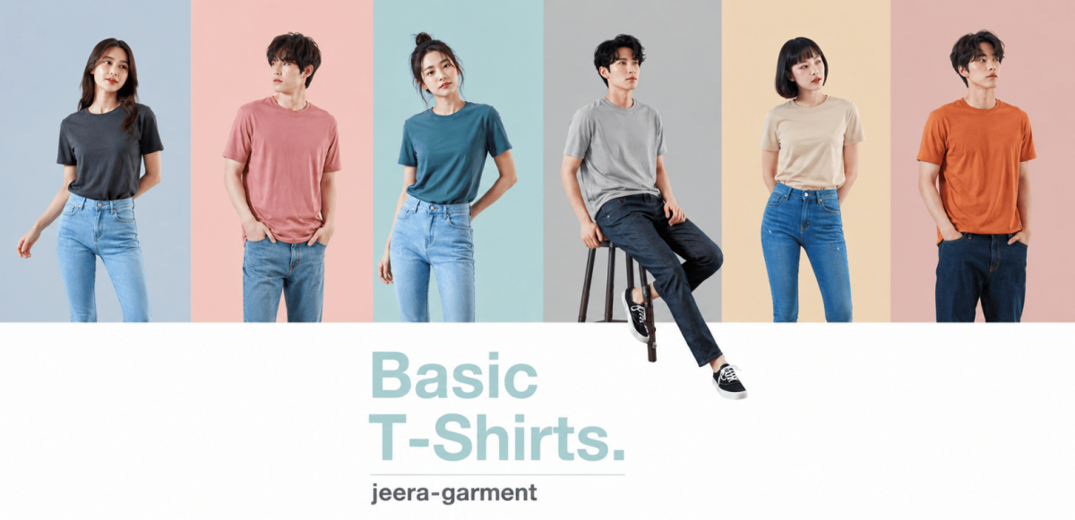 รับผลิตเสื้อยืดคอกลม คอวี ราคาถูก ส่งไว